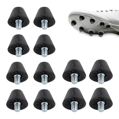 12pcs Football Boot Studs, 0.51in & 0.63in Soccer Cleats Replacement Running Spikes Rugby Soccer Shoe Studs Replacement Screw-in Plastic/Iron Spikes for Firm Surfaces Outdoor Athletic Training