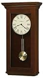 Howard Miller Middlebury Wall Clock II 549-532 – Cherry Bordeaux Finish, Circular Brushed Brass Pendulum Bob, Quartz Single-Chime Movement, Volume Control