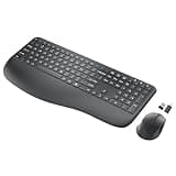 Wireless Keyboard and Mouse Combo, Full-Sized 2.4GHz Comfortable Palm Rest and Optical Wireless Mouse for Windows, Mac OS PC/Desktops/Computer/Laptops(Carbon Black)