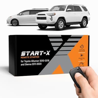 Start-X Remote Starter Kit for Toyota 4Runner (2010, 2011, 2012, 2013, 2014, 2015, 2016, 2017, 2018, 2019) & Sienna (2011-2020) Vehicles | Push-to-Start Ignition | Plug & Play Install