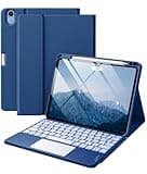 Harvopu Compatible with iPad Air 11 Inch & Air 5th/ Air 4th Generation Case with Keyboard - Multi-Touch Trackpad, 7-Color Backlit, Detachable Folio Cover for Air 11-inch M3/M2 (2025/2024) (Navy Blue)