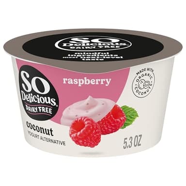 So Delicious Dairy Free Coconut Milk Yogurt Alternative, Raspberry, Vegan, Non-GMO Project Verified, 5.3 oz.