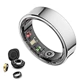 Smart Ring Health Tracker - No Subscription, Long-Lasting Battery Sleep Ring, Fitness & Sleep Monitor Compatible with iOS & Android (Silver, 11)