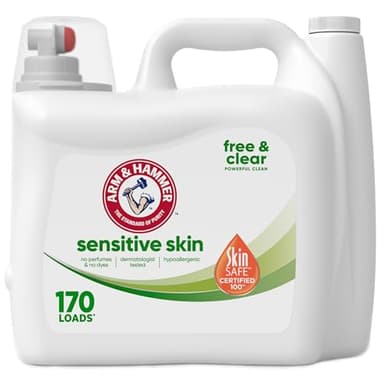 ARM & HAMMER Sensitive Skin Free Clear, 170 Loads Liquid Laundry Detergent, 170 Fl oz