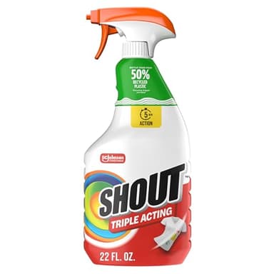 Shout Active Enzyme Laundry Stain Remover Spray, Triple-Acting Formula Clings, Penetrates, and Lifts 100+ Types of Everyday Stains - Prewash Spray 22oz