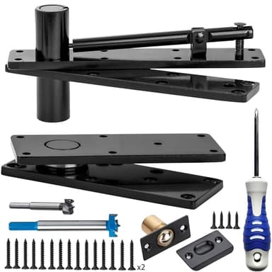 Hidden Door Hinge,870Lbs Load-Bearing，Larger Thickened Solid Steel Structure - Heavy Duty 360° Swinging Pivot Hinge for Large Secret Doors, Bookcase, Murphy & Shelf Doors (Patent Pending)