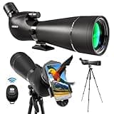 Gosky 20-60x85 Spotting Scope with Full Size Tripod,Phone Adapter,Bluetooth Camera Remote,Waterproof Spotter scopes for Target Shooting,Bird Watching,Travel,Hiking