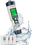 Pawfly Pool Salt Tester & pH Meter, 5 in 1 pH Salinity TDS EC & Temperature Meter, Digital Salinity Tester TDS Meter for Swimming Pool Drinking Water Aquarium Hot Tub Saltwater & Spa