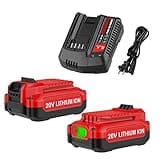 Energup 2Pack 20V 3.5Ah Replacement V20 Craftsman 20V Lithium Battery and Charger Kit for CMCB202 CMCB204 CMCB206 CMCB201 CMCB100 CMCB124 with CMCB104 Craftsman 20Volt Battery Charger
