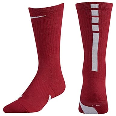 Nike Elite Basketball Crew Socks (University Red/White, Large)