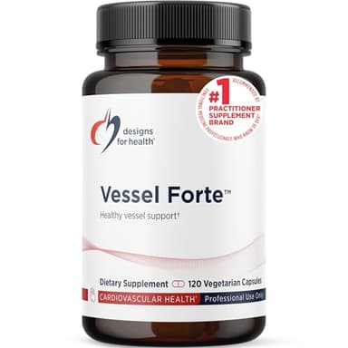Designs for Health Vessel Forte - Healthy Blood Vessel Support Supplement with Diosmin, Quercetin, Gotu Kola Extract, Horse Chestnut + Grape Seed - Non-GMO (120 Capsules)