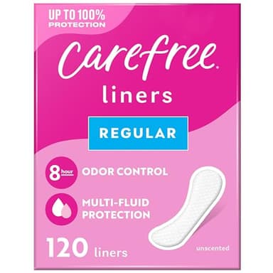 Carefree Panty Liners, Regular Liners, Unwrapped, Unscented, 120ct