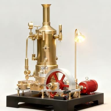 Retrol SE-03 Steam Engine Model Kit That Runs, 38PCS Working Full Metal Stationary Engine with Boiler, Generator & Lamp, Engineering Model for STEM Learning & Adult Collectors
