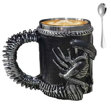 QGHZA 14 OZ Alien Xenomorph Mug with Spoon, Alien Mug Gift for Fans