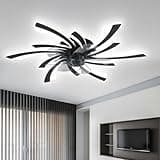 Dawn Whisper 31" Ceiling Fans with Lights, Modern Flush Mount Ceiling Fans with Lights and Remote, Low Profile Ceiling Fan with Light, Black Ceiling Fans with Lights for Bedroom