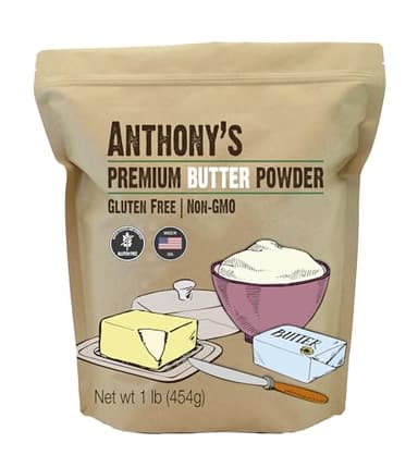 Anthony's Premium Butter Powder, 1 lb, Gluten Free, Non GMO, Made in USA, Keto Friendly, Hormone Free