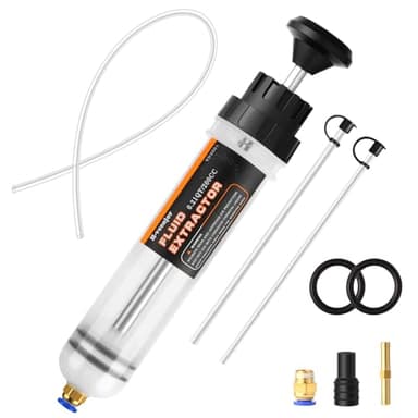 H-veenjor 200 CC Automotive Fluid Extractor Pump, Oil Change Syringe with Extra 32" Soft Hose & Two 9" Tubes, Manual Extraction and Fill Pump, Fluid Oil Change Evacuator with Powerful Suction