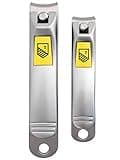 Nail Clippers Set - Ultra Sharp, Sturdy, Stainless Steel Fingernail & Toenail Clipper Cutters with Nail File - Silver