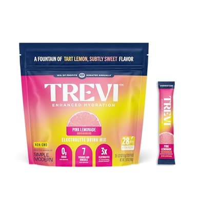 TREVI™ Sugar Free Electrolytes - Drink Mix Hydration Powder Packets - 28 Count - Pink Lemonade