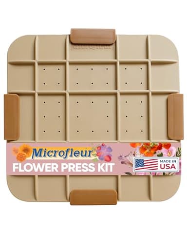 Microfleur Flower Preservation Press Kit, Portable Quick & Easy for Pressed Flowers, Craft Flower Press Kit, Pressing Dry Bouquet & Leaf, Washable Cloth for Lasting Color Fits Most Microwave, 9" 23 cm