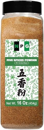 NPG Authentic Chinese Five Spice Blend 16 Oz, Gluten Free, All Natural Ground Chinese 5 Spice Powder, No Preservative, No MSG, Mixed Spice Seasoning for Asian Cuisine & Stir Fry