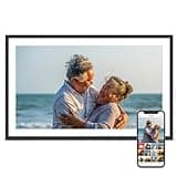 Digital Picture Frame, 15.6 Inch Large Frameo Digital Photo Frame WiFi, 32GB, 1920 * 1080 IPS HD Touch Screen, Tabletop&Wall-Mounted, Share Picture Video, Birthday, Wedding, for Mom