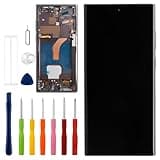 [US Version][with Frame] Vvsialeek New LCD Touch Screen Digitizer Assembly for Galaxy S22 Ultra [6.8 inch] with Technical Repair Tools Kit- Fingerprint Function