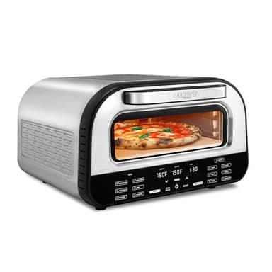Gourmia Indoor Pizza Oven Air Fryer Toaster – 1800W Countertop Multi-Cooker with Pizza Stone, Digital Controls & 6 Presets, Stainless Steel