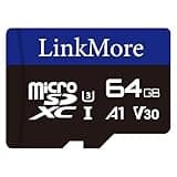 LinkMore XV13 64GB MicroSD Memory Card, MicroSDXC A1 UHS-I U3 V30 Class 10, Read Up to 95 MB/s, Write Up to 45 MB/s, SD Adapter Included