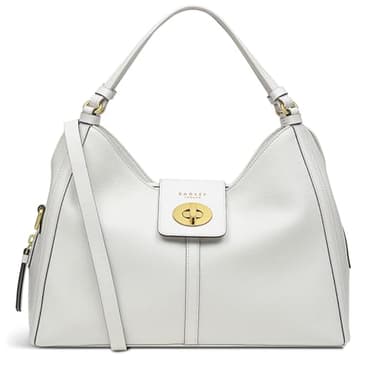 RADLEY London Longacre Women's Medium Leather Ziptop Satchel Bag, Bright White