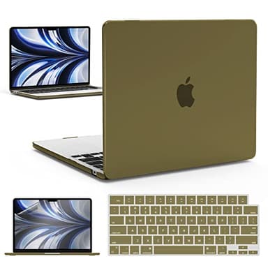 IBENZER MacBook Air 13 inch Case 2026 2025 2024 2023 2022 M4 A3240 M3 A3113 M2 A2681,Hardshell Case w/KeyboardCover ScreenFilm for MacBook air 13.6 inch case, Olive Green,KK-OLGN+2A