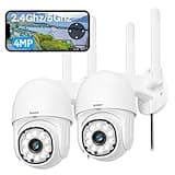 2K Security cameras outdoor, 5G/2.4G WiFi cameras with color night vision, human detection and real-time Alert, two-way audio, IP66 wateproof, Micro SD Card/Cloud Storage, No Monthly Fee (2 Count)