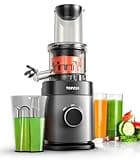Cold Press Juicer, Large Feed Chute Juicers Machines for Whole Vegetables and Fruits Easy to Clean Self Feeding Effortless for Batch Juicing High Juice Yield, BPA Free, Grey