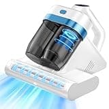 Mattress Vacuum Bed Vacuum Cleaner with 16Kpa Suction, Ultrasonic Heating Tech & 10'' Widened Port & 253.7nm Vacuum, 500W Power Double-Cup Handheld Bed Vacuums for Cribs Pillows Fabric Surface(Corded)