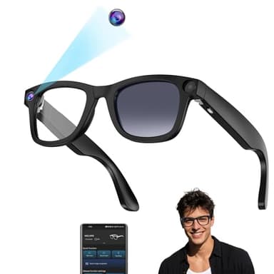 2026 AI Smart Glasses with Camera,8MP HD Video Recording Camera Glasses,Voice Control,Object Recognition,Real-Time Translation,Smart Sunglasses with Bluetooth Call,for Travel, Conferences & Vlogging