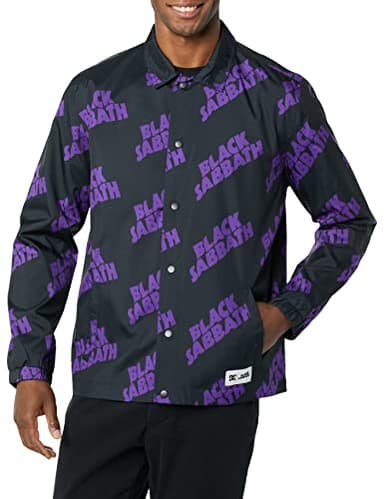 DC Shoes Men's DC x Black Sabbath Coaches Jacket Windbreaker, Large