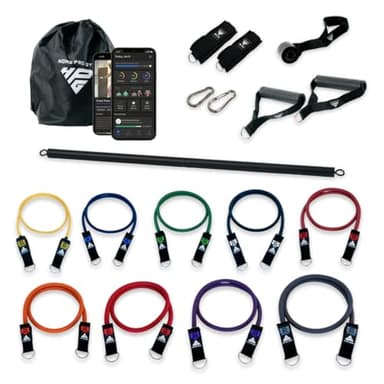 HomeProGym Stackable Resistance Band Set (450LB + Bar)