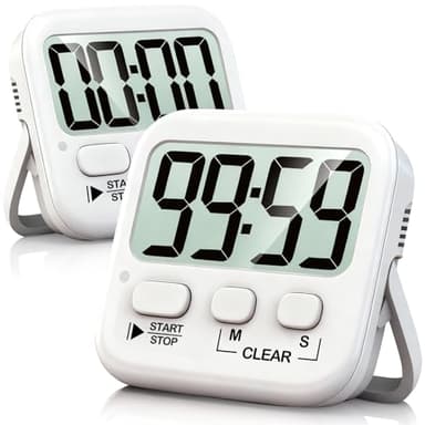 Antonki 2 Pack Digital Timer for Kids, Magnetic Countdown Kitchen Timers for Cooking, Egg, Classroom, Teacher, Exercise, Study, Oven - Battery Included