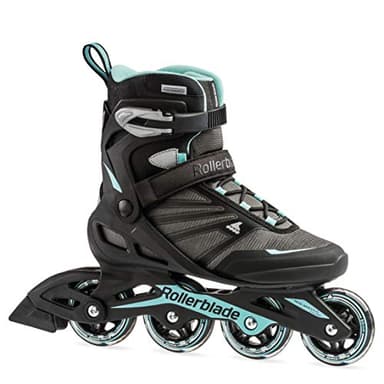 Rollerblade Zetrablade Women's Adult Fitness Inline Skate, Black/Light Blue, US Women's 7 , 1 Count (Pack of 1)
