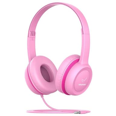 vinamass Kids Headphones, Wired Headphones for Kid with Safe Volume Limiter, Kid Headphone with Cord 3.5mm Jack, On-Ear Girls Boys Toddler Headphone for School
