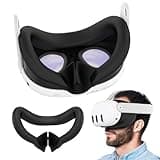 RGEEK Upgraded Silicone Face Cover fo Quest 3, Nose Pad, Sweat-Proof Lightproof Non-Slip Washable Face Pad Cover for Quest 3 Accessories (Black)
