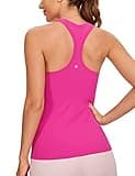 CRZ YOGA Women's Butterluxe Yoga Workout Tank Tops Racerback Sleeveless Camisole Athletic Gym Shirts Hibiscus Purple Small