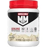 Muscle Milk Genuine Protein Powder, Vanilla Crème, 1.93 Pounds, 12 Servings, 32g Protein, 2g Sugar, Calcium, Vitamins A, C & D, NSF Certified for Sport, Energizing Snack, Packaging May Vary