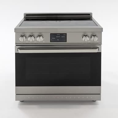 Induction Hardware 36 Inch Professional Induction Range with Convection Oven, Air Fry, 5 Burner Electric Stove, Pizza Stone - Stainless Steel