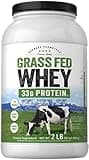 Carlyle Grass Fed Whey Protein Powder | 2lb | 33g of Protein Per Serving | Unflavored | Sugar and Hormone Free | Non-GMO and Gluten Free Supplement | by Herbage Farmstead