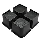 MXMZHXU Bed Risers 2 inch, 3 inch, 4 inch, 6 inch or 8 inch Heavy Duty Furniture Risers, Up to 6000 Lbs L Shaped Design Bed Lifts Blocks for Couch Desk Sofa Table (Black, 4 Inch 4 Pack)