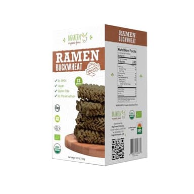 Big Green Organic Food- Organic Buckwheat Ramen, 25.3oz, 100% buckwheat, Gluten-Free, Non-GMO, Vegan, 12 Servings