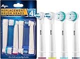 Replacement Brush Heads for OralB Braun Professional Ortho & Power Tip Kit- 4 Pack Compatible Orthodontic Electric Toothbrush Head Fit the Oral-B Pro 1000, Kids Plus!