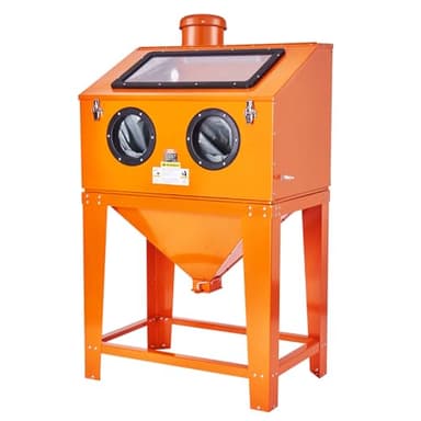VEVOR 90 Gallon Sandblasting Cabinet with 1.8 Gallon Dust Collection System, 40-120PSI Sand Blasting Cabinet with Stand, Heavy Duty Sand Blaster with Blasting Gun & 4 Nozzles for Paint, Rust Removal