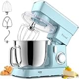 Peicual Stand Mixer, 6QT 10+P Speed Tilt-Head Kitchen Electric Mixer, Food Mixer with Stainless Steel Bowl, Dough Hook, Flat Beater, Wire Whisk, Splash Guard-Blue